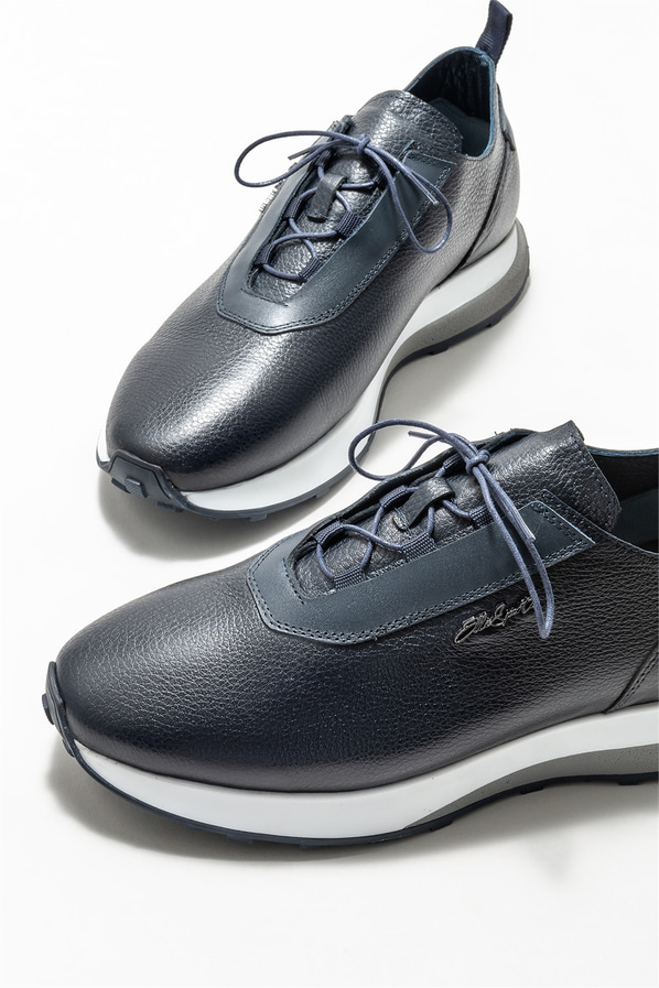 Lacivert deri erkek spor ayakkabı - Elle Shoes