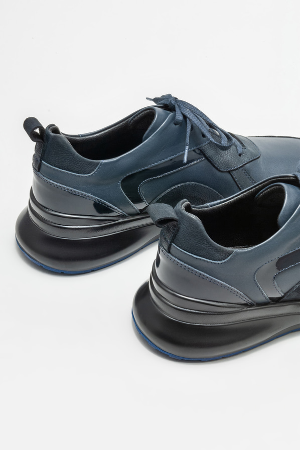 Lacivert deri erkek spor ayakkabı - Elle Shoes