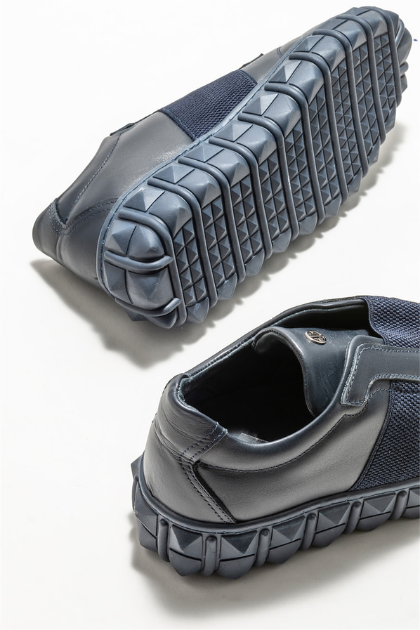 Lacivert deri erkek spor ayakkabı - Elle Shoes