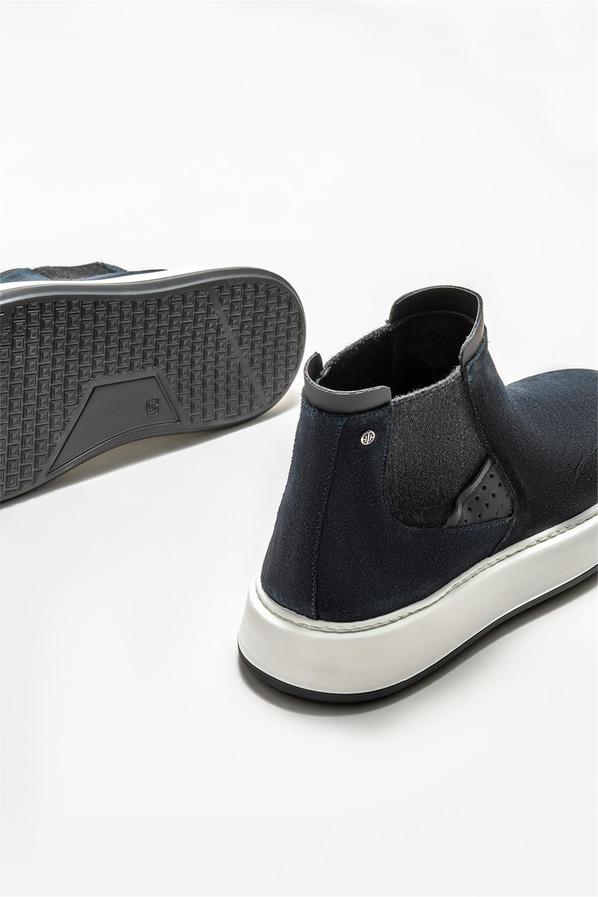 Lacivert deri erkek spor ayakkabı - Elle Shoes