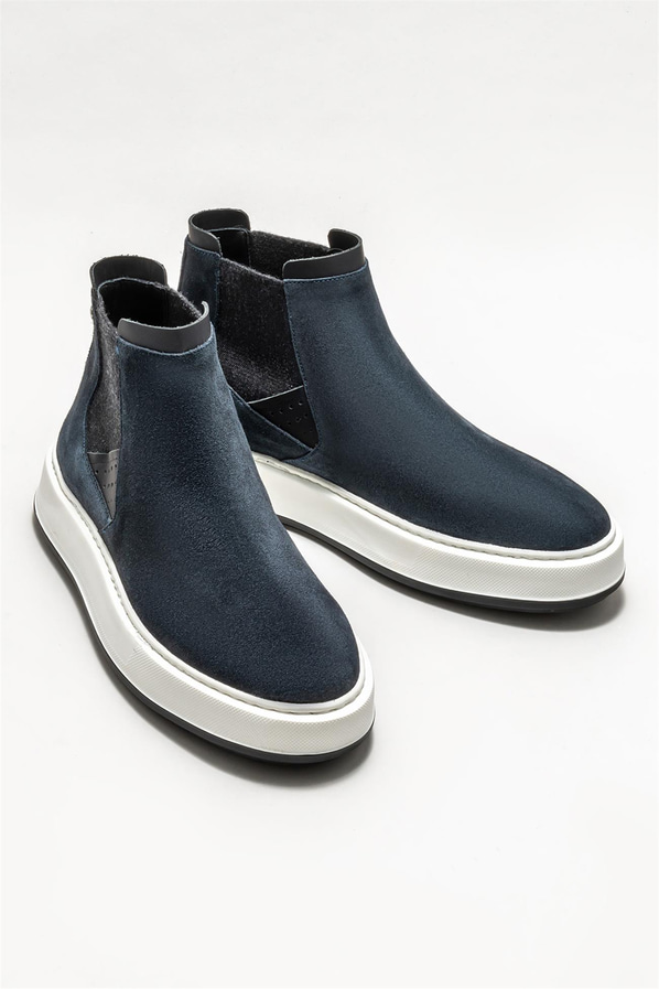Lacivert deri erkek spor ayakkabı - Elle Shoes