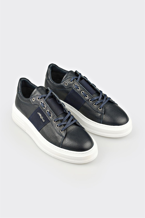 Lacivert Deri Erkek Spor Ayakkabı