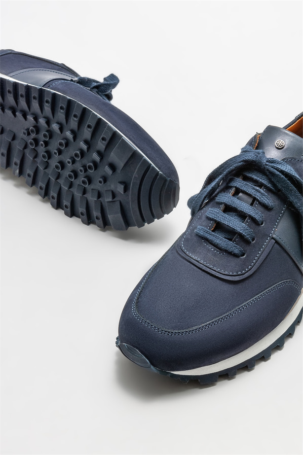 Lacivert deri erkek spor ayakkabı - Elle Shoes