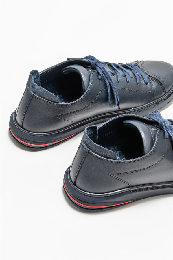Lacivert deri erkek spor ayakkabı - Elle Shoes