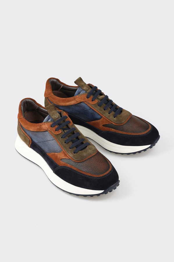 Lacivert deri erkek spor ayakkabı - Elle Shoes