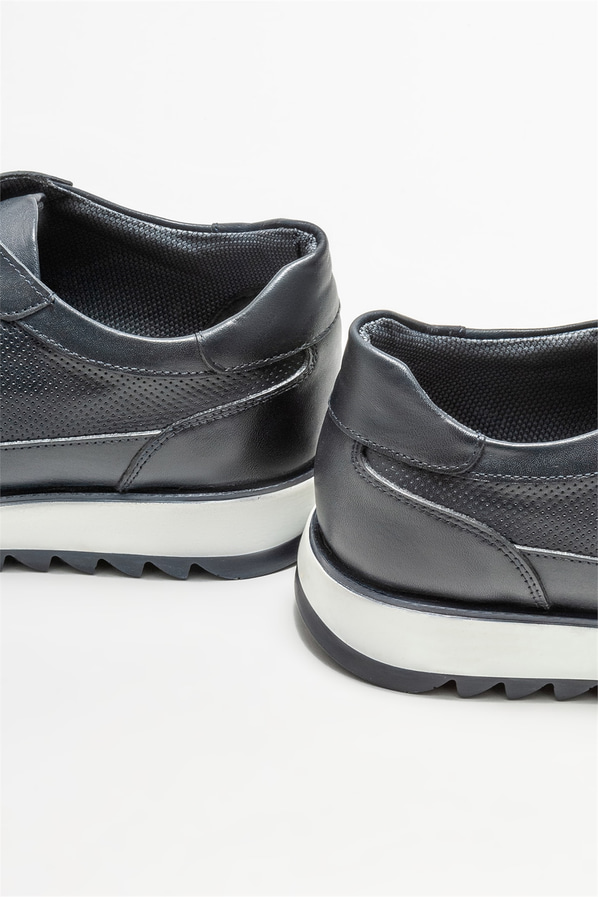 Lacivert deri erkek spor ayakkabı - Elle Shoes