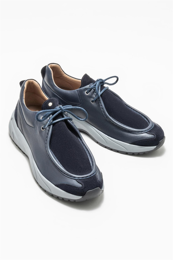Lacivert deri erkek spor ayakkabı - Elle Shoes