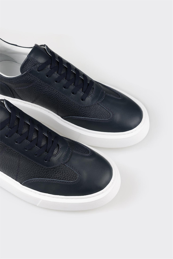 Lacivert deri erkek spor ayakkabı - Elle Shoes