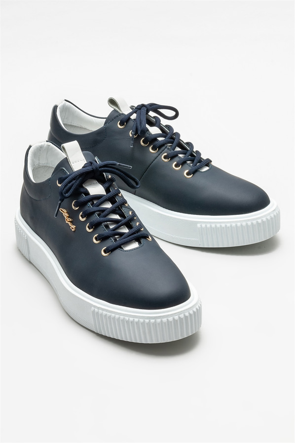 Lacivert deri erkek spor ayakkabı - Elle Shoes