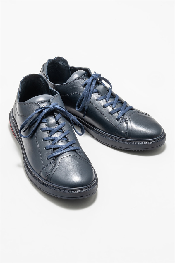 Lacivert deri erkek spor ayakkabı - Elle Shoes