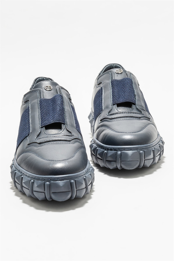 Lacivert deri erkek spor ayakkabı - Elle Shoes