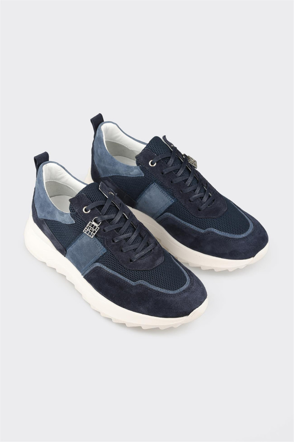 Lacivert Deri Erkek Spor Ayakkabı