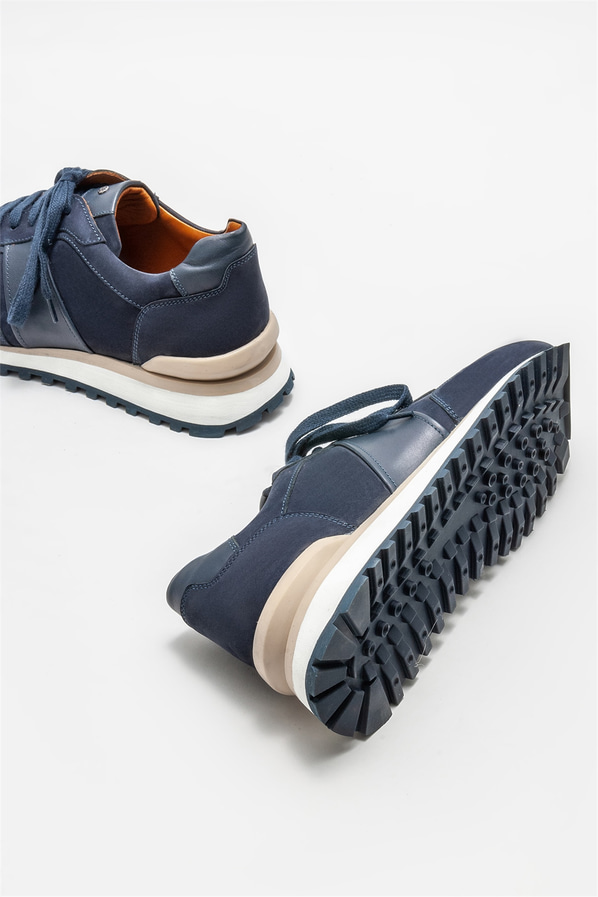 Lacivert deri erkek spor ayakkabı - Elle Shoes