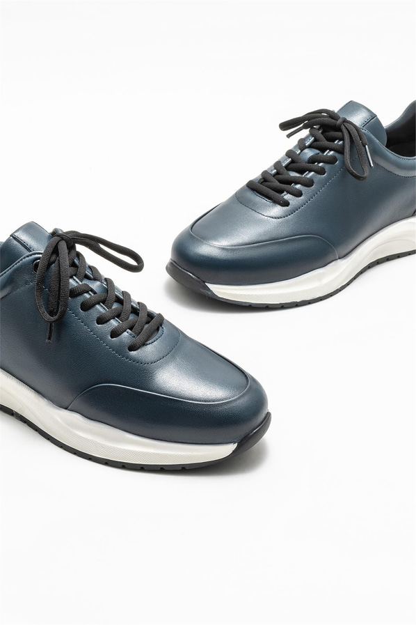 Lacivert deri erkek spor ayakkabı - Elle Shoes