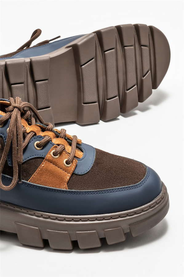 Lacivert deri erkek spor ayakkabı - Elle Shoes
