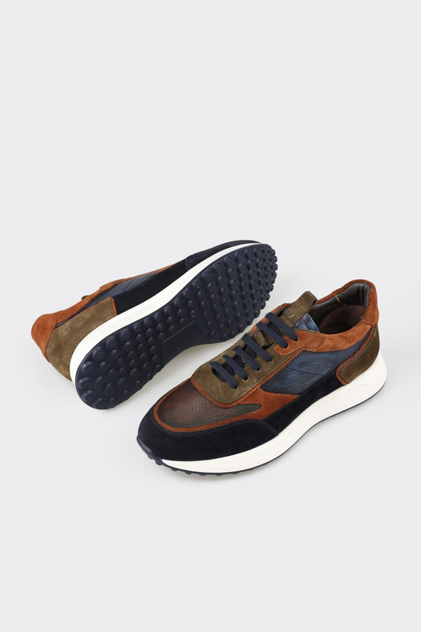 Lacivert deri erkek spor ayakkabı - Elle Shoes