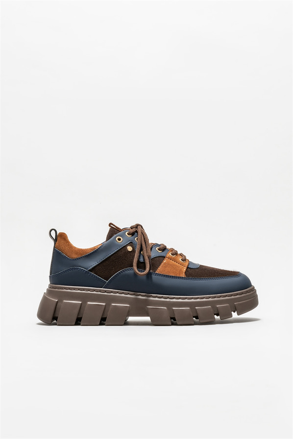 Lacivert deri erkek spor ayakkabı - Elle Shoes