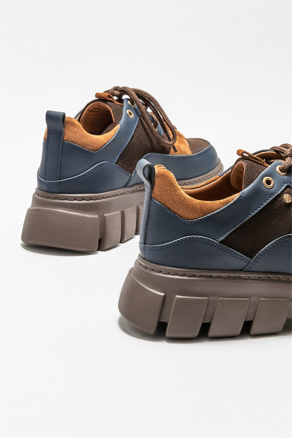 Lacivert deri erkek spor ayakkabı - Elle Shoes