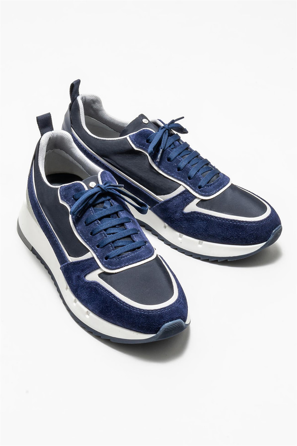Lacivert deri erkek spor ayakkabı - Elle Shoes