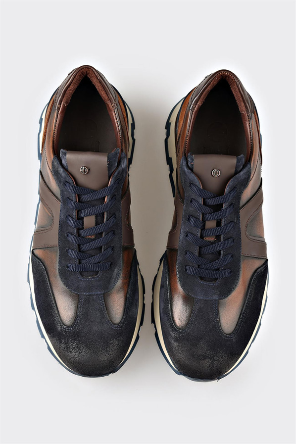 Lacivert Deri Erkek Spor Ayakkabı