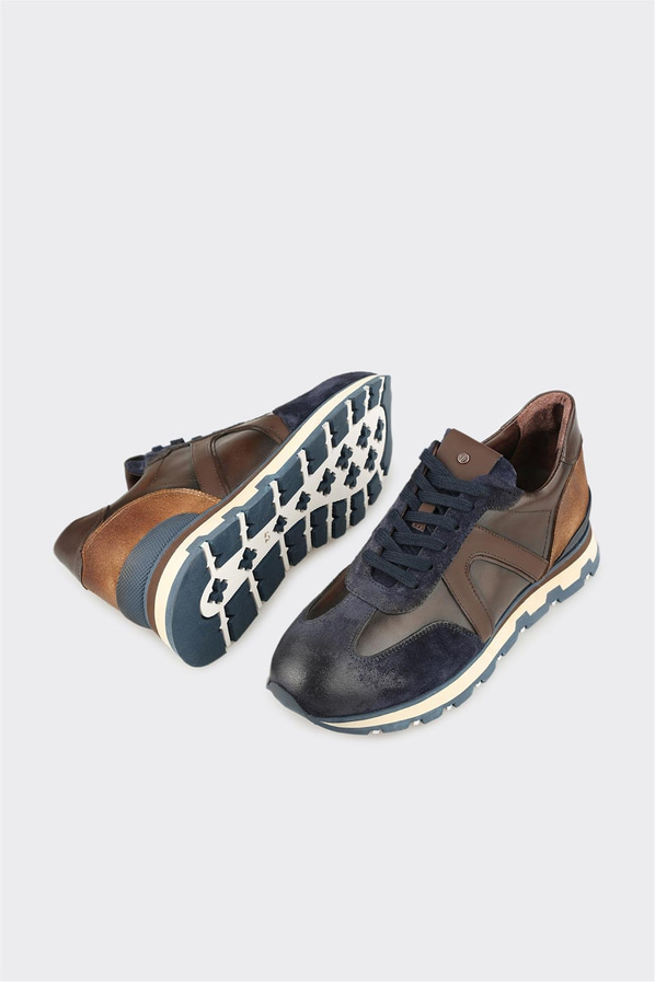 Lacivert Deri Erkek Spor Ayakkabı