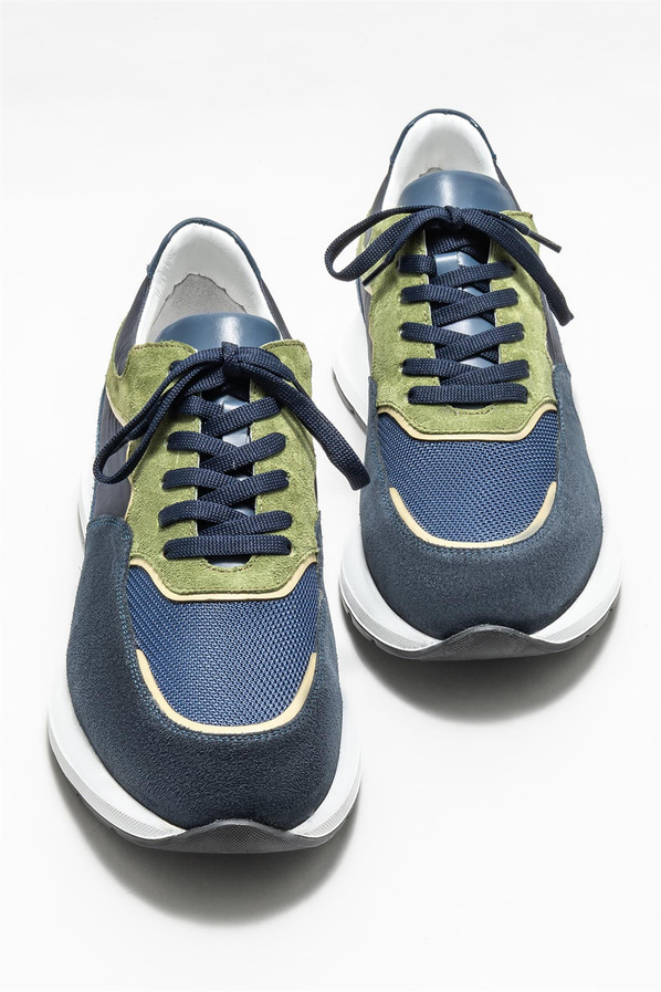 Lacivert deri erkek spor ayakkabı - Elle Shoes