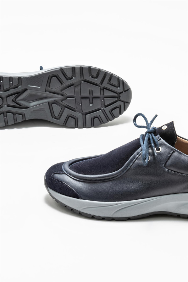 Lacivert deri erkek spor ayakkabı - Elle Shoes