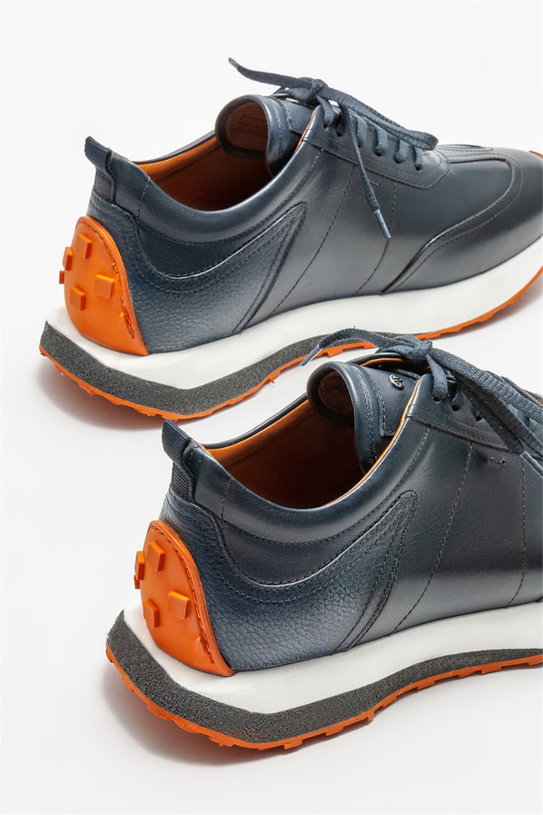 Lacivert deri erkek spor ayakkabı - Elle Shoes