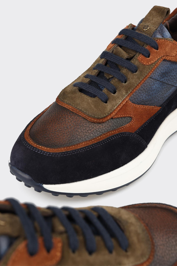 Lacivert deri erkek spor ayakkabı - Elle Shoes