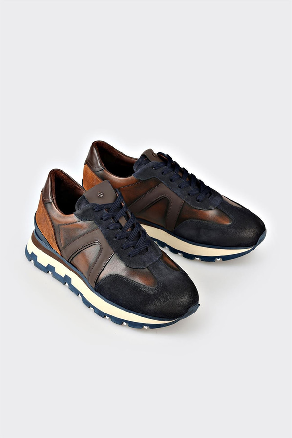 Lacivert Deri Erkek Spor Ayakkabı
