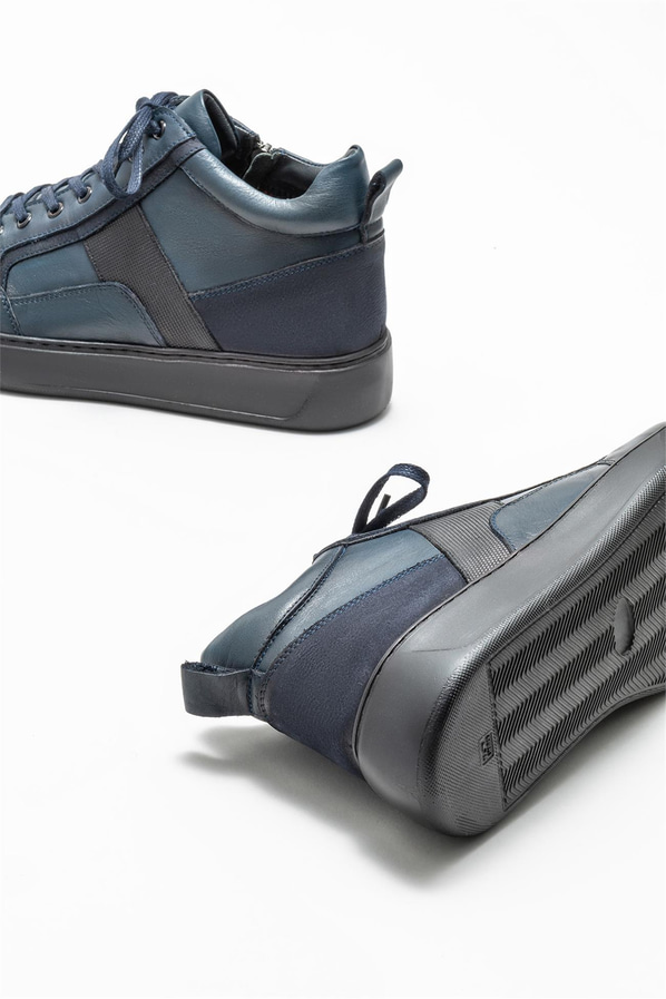 Lacivert deri erkek bot - Elle Shoes