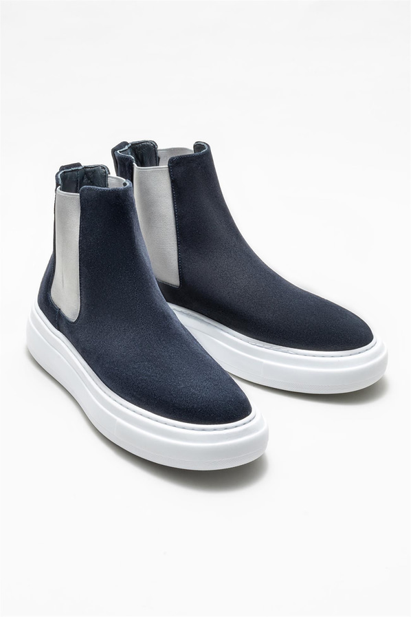 Lacivert deri erkek bot - Elle Shoes