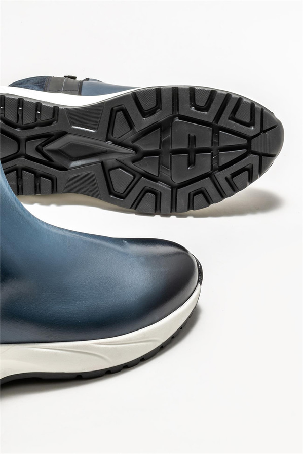 Lacivert deri erkek bot - Elle Shoes