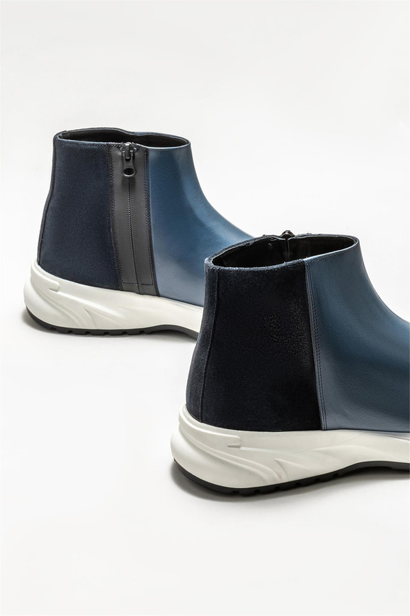 Lacivert deri erkek bot - Elle Shoes
