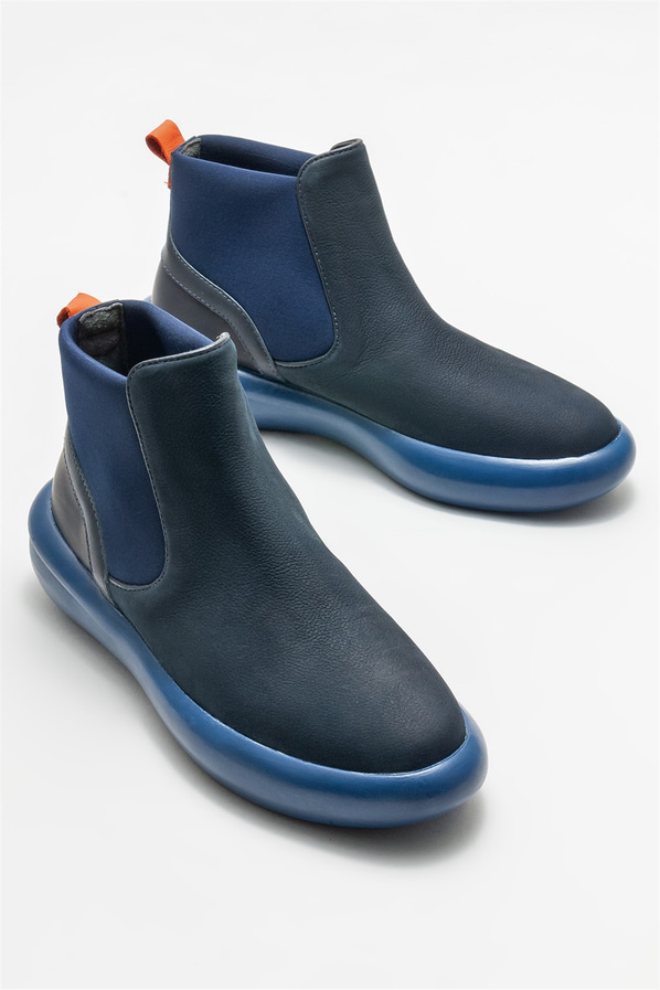 Lacivert deri erkek bot - Elle Shoes