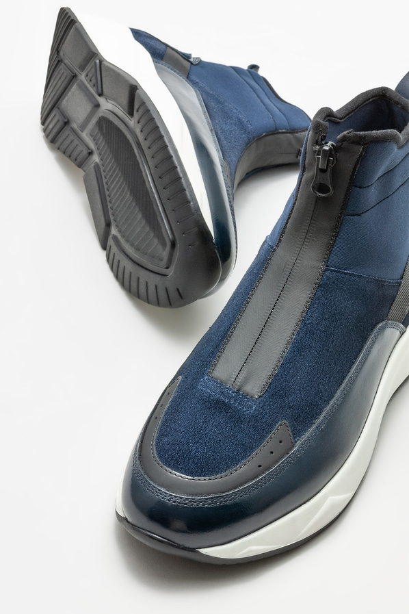 Lacivert deri erkek bot - Elle Shoes