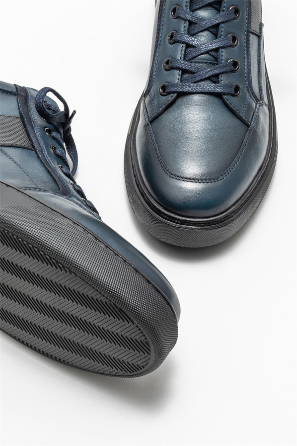 Lacivert deri erkek bot - Elle Shoes