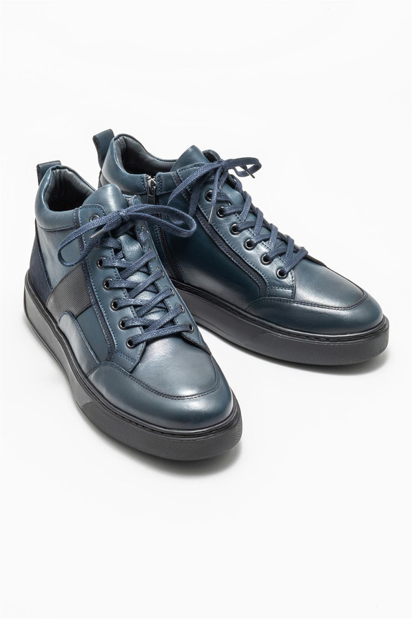 Lacivert deri erkek bot - Elle Shoes