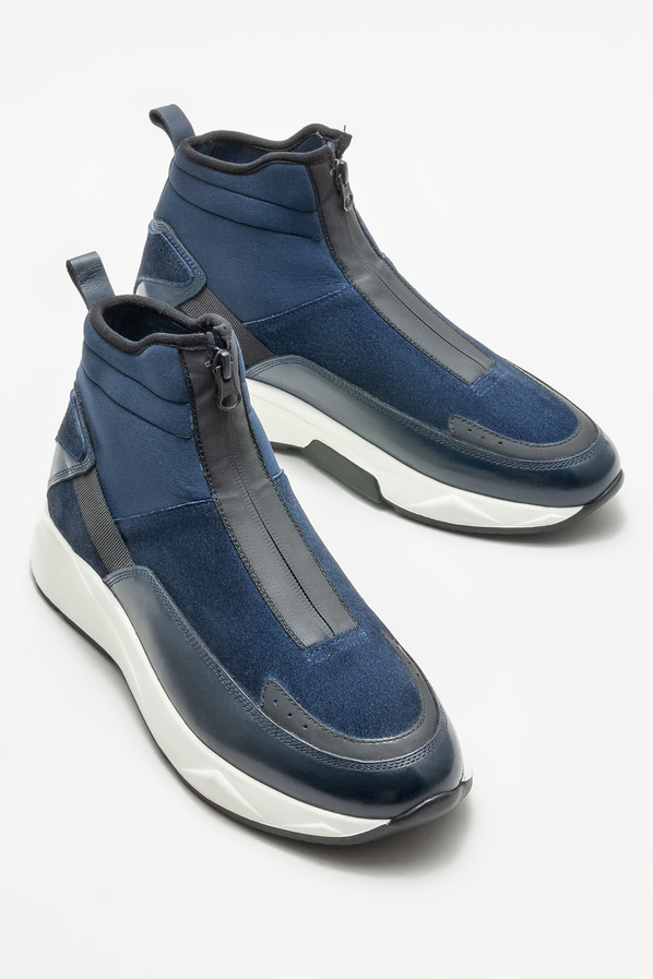Lacivert deri erkek bot - Elle Shoes