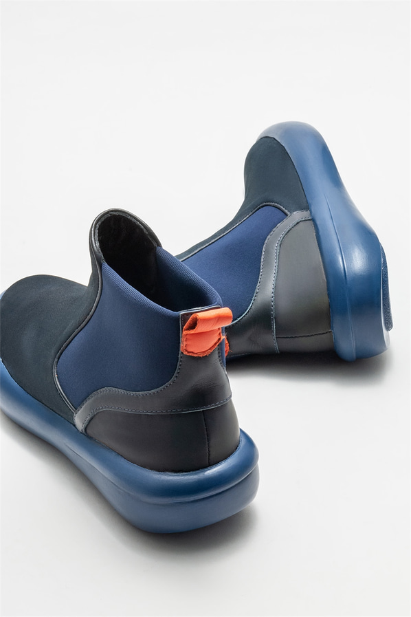 Lacivert deri erkek bot - Elle Shoes