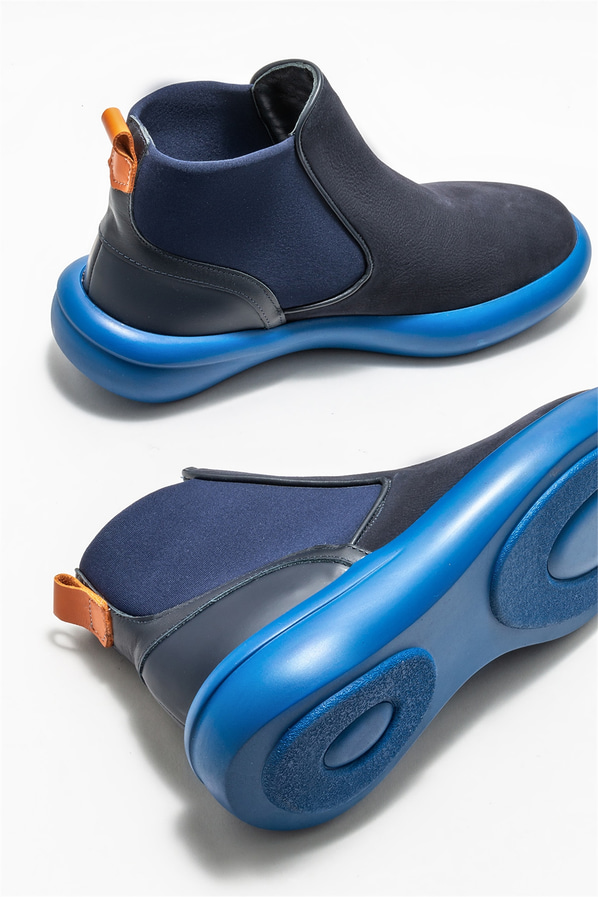 Lacivert deri erkek bot - Elle Shoes