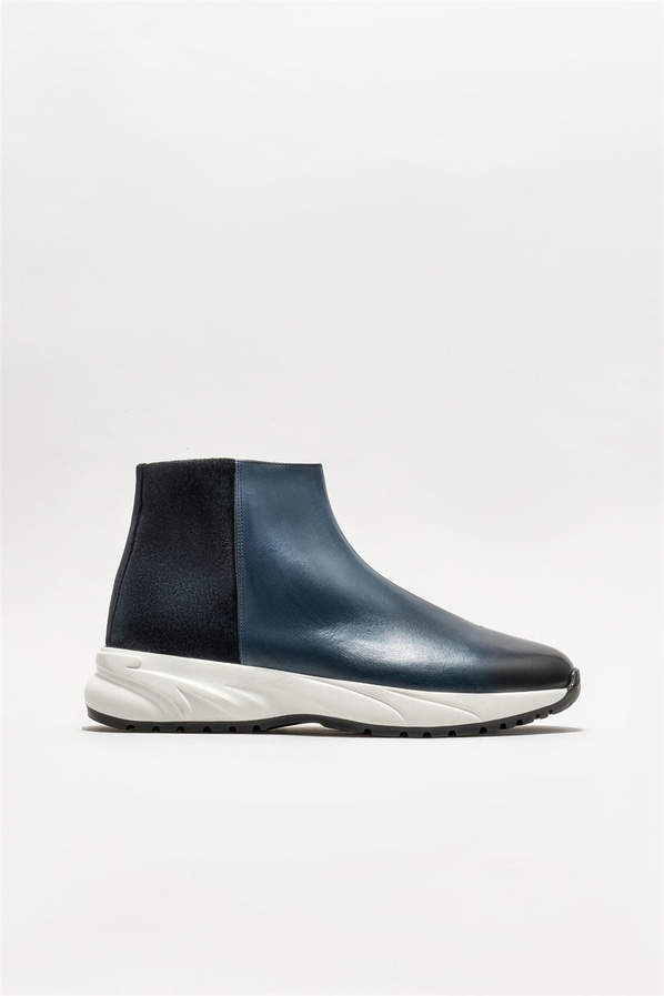 Lacivert deri erkek bot - Elle Shoes