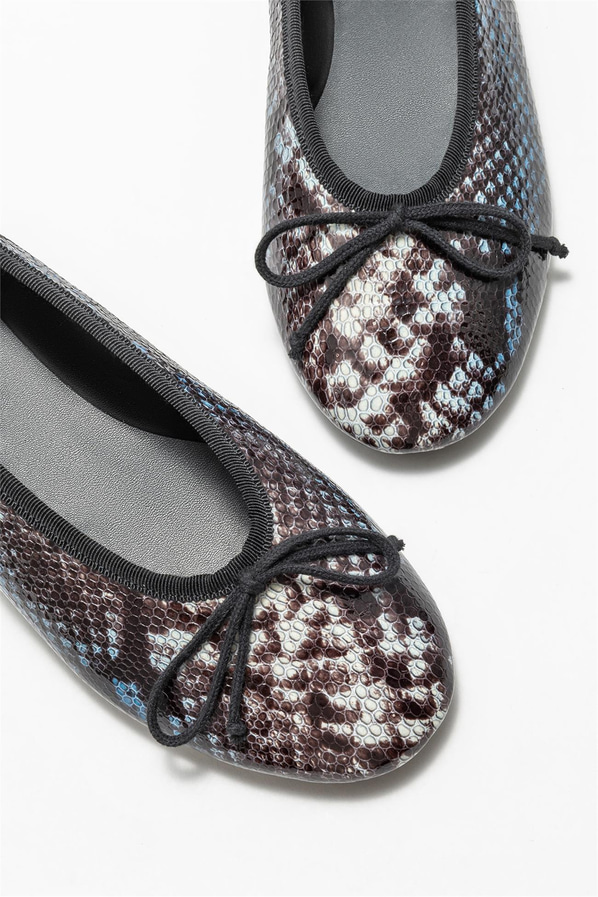 Lacivert deri kadın babet - Elle Shoes
