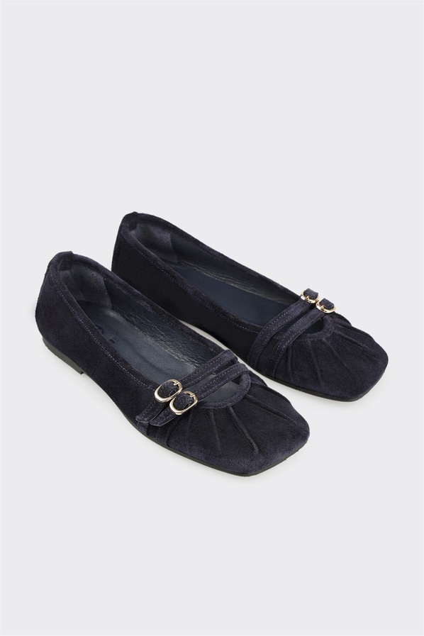 Lacivert Deri Kadın Günlük Ayakkabı