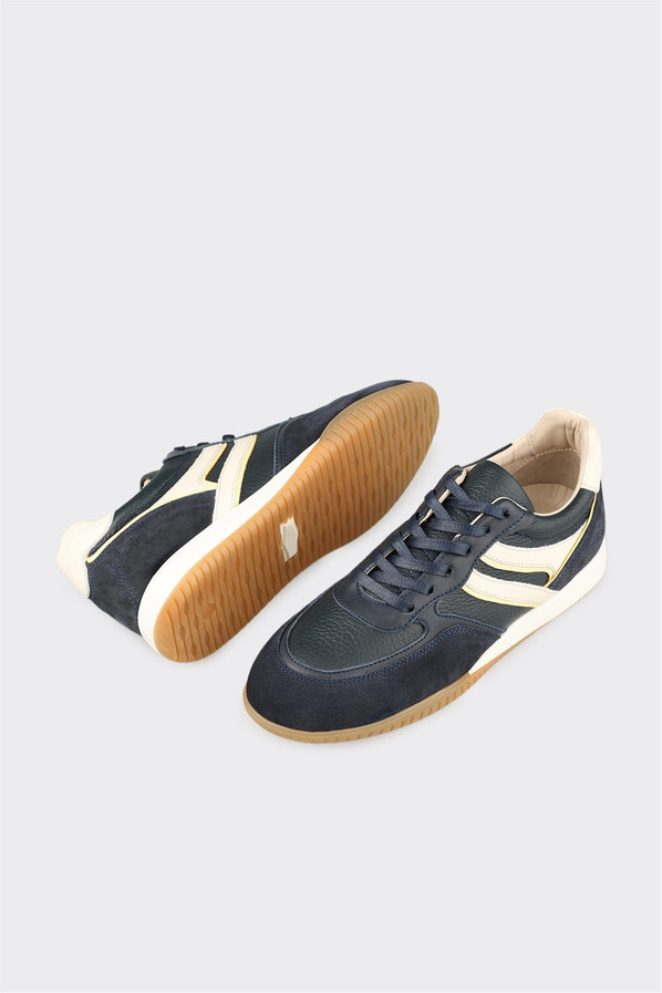 Lacivert Deri Kadın Spor Ayakkabı