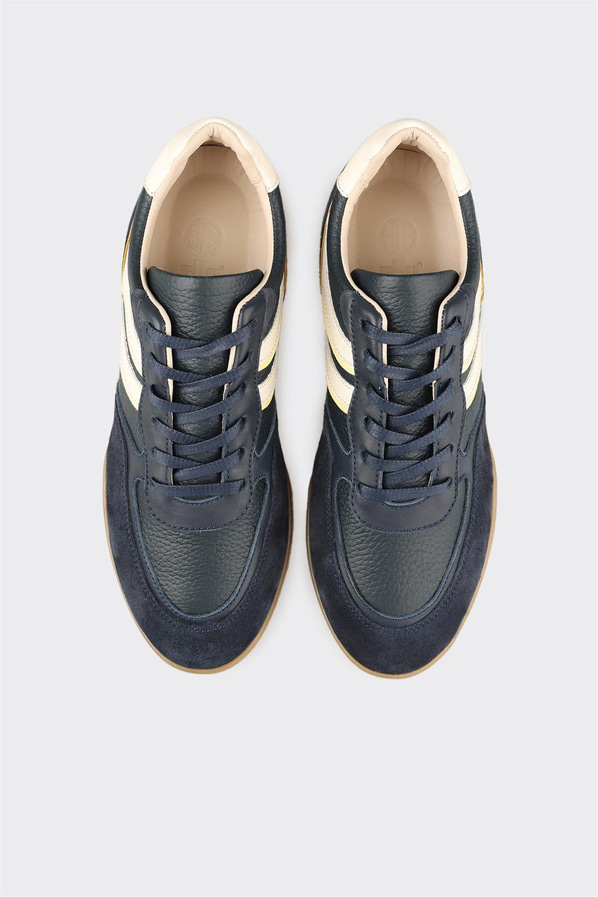 Lacivert Deri Kadın Spor Ayakkabı