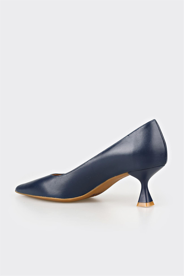 Lacivert deri kadın stiletto, rahat kullanım için - Elle Shoes