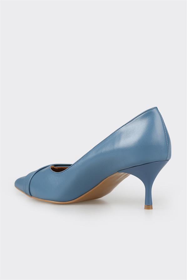 Lacivert deri kadın stiletto - Elle Shoes