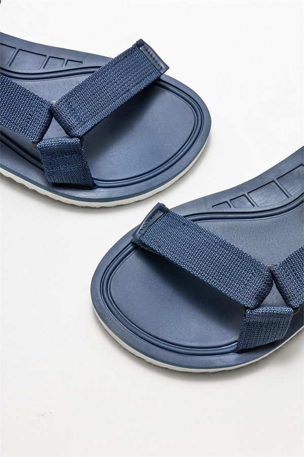 Lacivert erkek sandalet, günlük kullanım için - Elle Shoes
