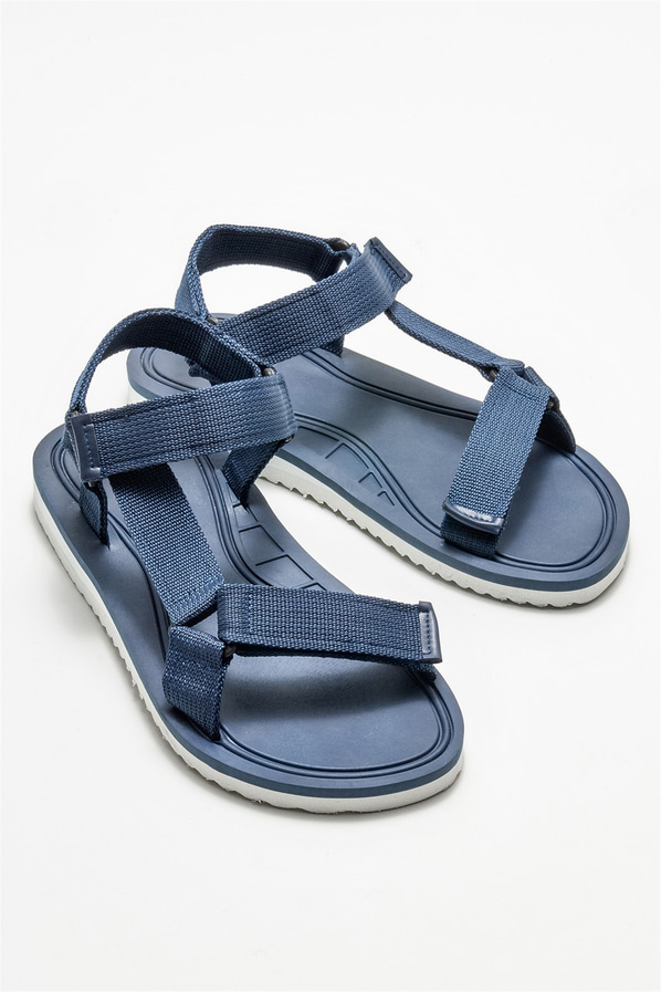 Lacivert erkek sandalet, günlük kullanım için - Elle Shoes